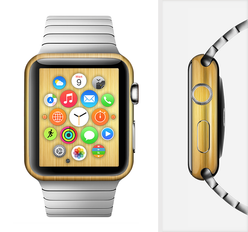 The Bright Brushed Gold Surface Full-Body Skin Kit for the Apple Watch