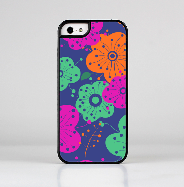 The Bright Colored Cartoon Flowers Skin-Sert for the Apple iPhone 5-5s Skin-Sert Case