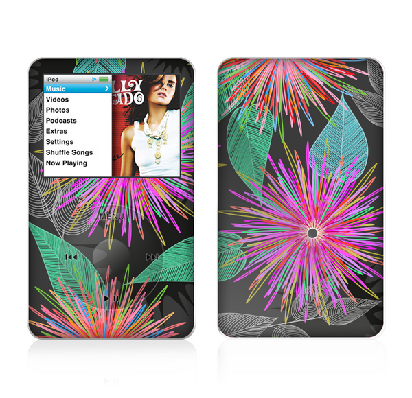 The Bright Colorful Flower Sprouts Skin For The Apple iPod Classic
