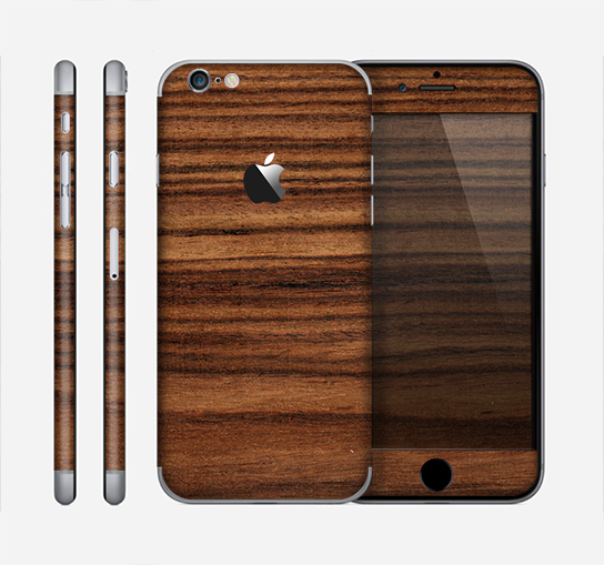 The Bright Ebony Woodgrain Skin for the Apple iPhone 6