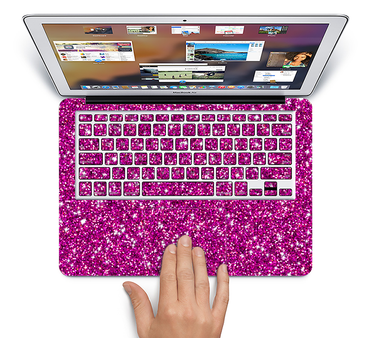 Pink glitter macbook sales case