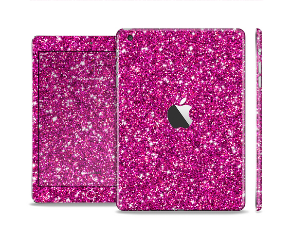 The Bright Pink Glitter Skin Set for the Apple iPad Mini 4