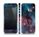 The Bright Pink Nebula Space Skin Set for the Apple iPhone 5