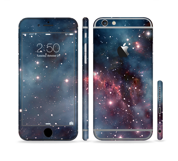 The Bright Pink Nebula Space Sectioned Skin Series for the Apple iPhone 6 Plus