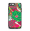 The Bright Pink and Green Flowers Apple iPhone 6 Otterbox Symmetry Case Skin Set