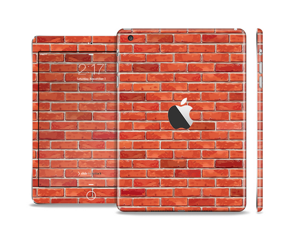 The Bright Red Brick Wall Skin Set for the Apple iPad Mini 4