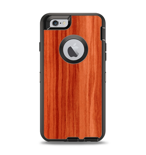 The Bright Red Stained Wood Apple iPhone 6 Otterbox Defender Case Skin Set