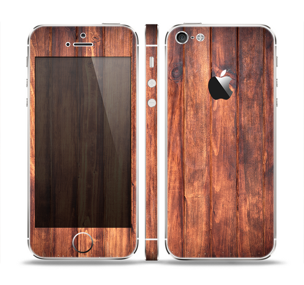 The Bright Stained Wooden Planks Skin Set for the Apple iPhone 5