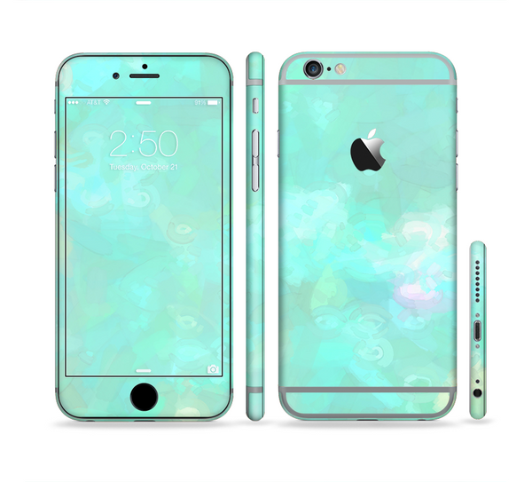 The Bright Teal WaterColor Panel Sectioned Skin Series for the Apple iPhone 6s Plus