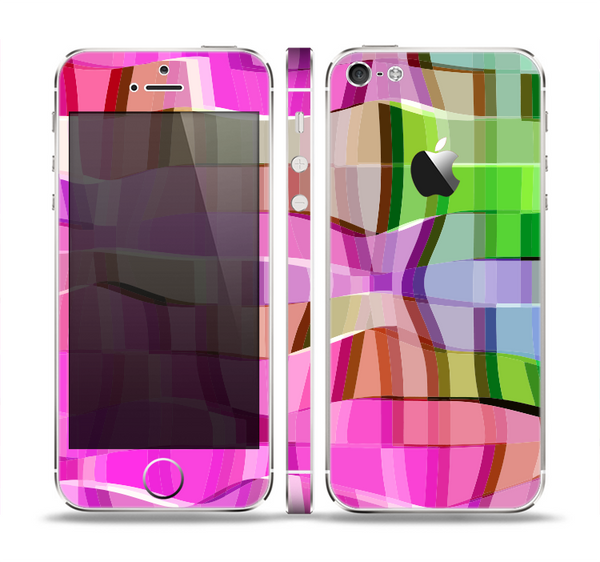 The Bright Translucent Wave Pattern V2 Skin Set for the Apple iPhone 5