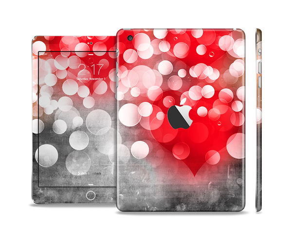 The Bright Unfocused White & Red Love Dots Skin Set for the Apple iPad Mini 4