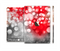 The Bright Unfocused White & Red Love Dots Full Body Skin Set for the Apple iPad Mini 3