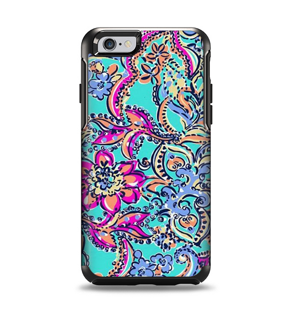 The Bright WaterColor Floral Apple iPhone 6 Otterbox Symmetry Case Skin Set