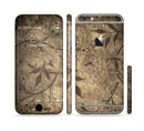 The Brown Aged Floral Pattern Sectioned Skin Series for the Apple iPhone 6 Plus