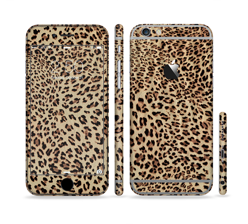 The Brown Vector Leopard Print Sectioned Skin Series for the Apple iPhone 6