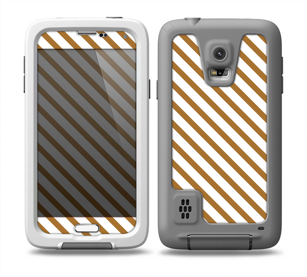 The Brown & White Striped Pattern Skin Samsung Galaxy S5 frē LifeProof Case