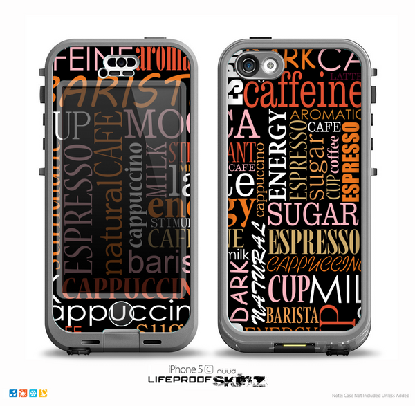 The Cafe Word Cloud Skin for the iPhone 5c nüüd LifeProof Case