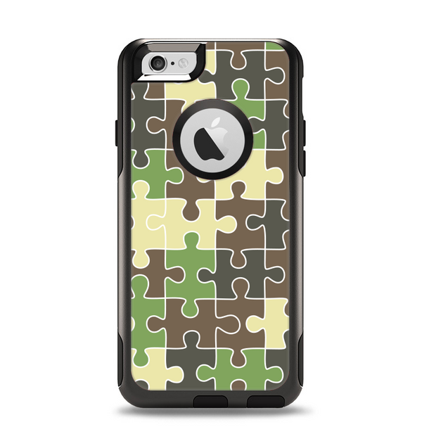 The Camouflage Colored Puzzle Pattern Apple iPhone 6 Otterbox Commuter Case Skin Set