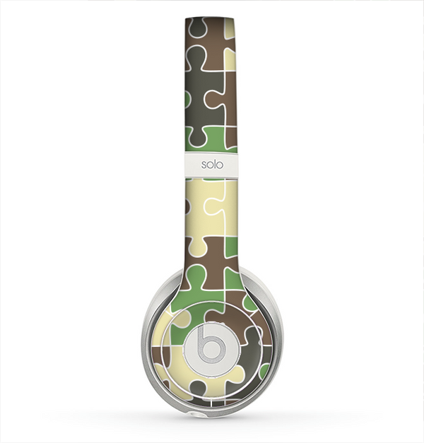 The Camouflage Colored Puzzle Pattern Skin for the Beats by Dre Solo 2 Headphones