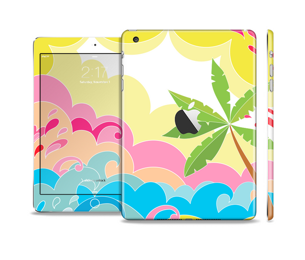 The Cartoon Bright Palm Tree Beach Skin Set for the Apple iPad Mini 4