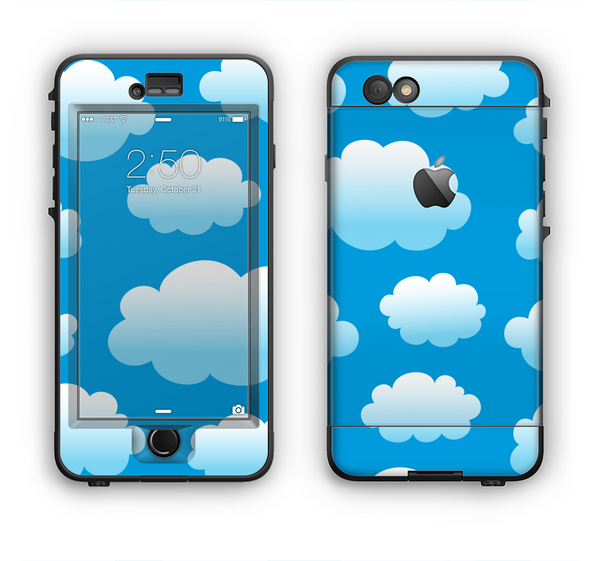 The Cartoon Cloudy Sky Apple iPhone 6 Plus LifeProof Nuud Case Skin Set