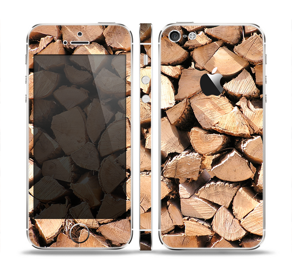 The Chopped Wood Logs Skin Set for the Apple iPhone 5