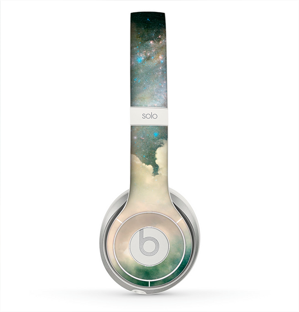 The Cloudy Abstract Green Nebula Skin for the Beats by Dre Solo 2 Headphones