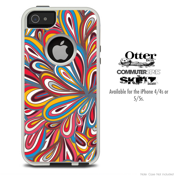 The Colored Abstract Floral Sprout Skin For The iPhone 4-4s or 5-5s Otterbox Commuter Case