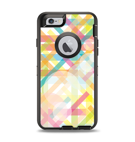 The Colorful Abstract Plaid Intersect Apple iPhone 6 Otterbox Defender Case Skin Set