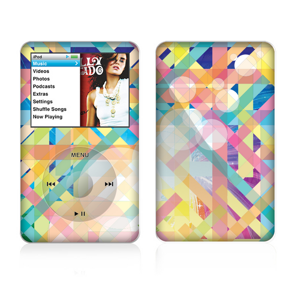 The Colorful Abstract Plaid Intersect Skin For The Apple iPod Classic