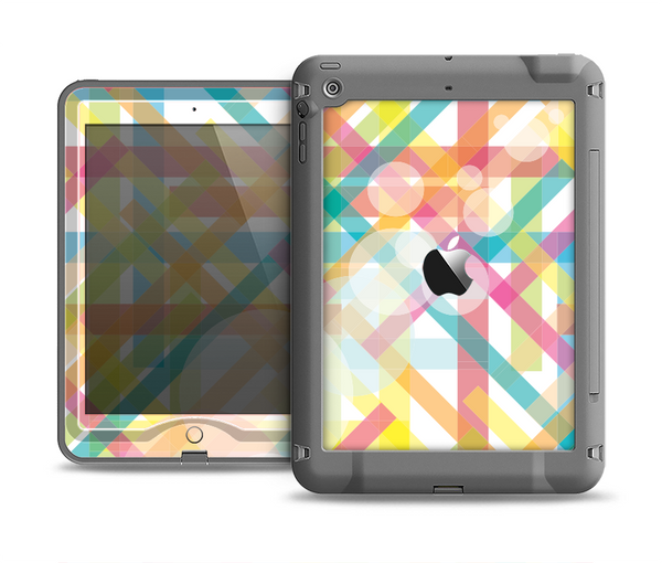 The Colorful Abstract Plaid Intersect Apple iPad Air LifeProof Nuud Case Skin Set