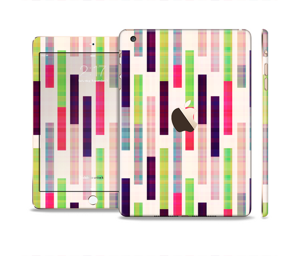The Colorful Abstract Plaided Stripes Full Body Skin Set for the Apple iPad Mini 3