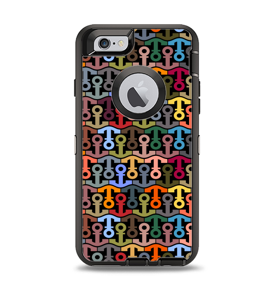 The Colorful Anchor Vector Collage Pattern Apple iPhone 6 Otterbox Defender Case Skin Set