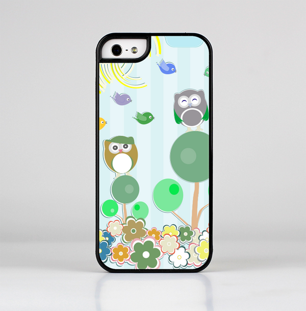 The Colorful Emotional Cartoon Owls in the Trees Skin-Sert for the Apple iPhone 5-5s Skin-Sert Case