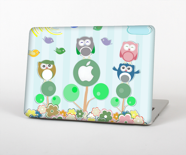 The Colorful Emotional Cartoon Owls in the Trees Skin for the Apple MacBook Pro Retina 15"