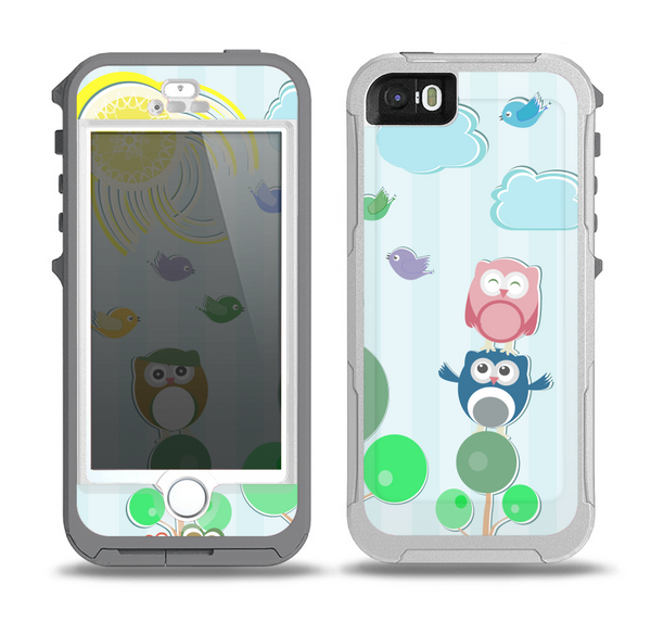 The Colorful Emotional Cartoon Owls in the Trees Skin for the iPhone 5-5s OtterBox Preserver WaterProof Case