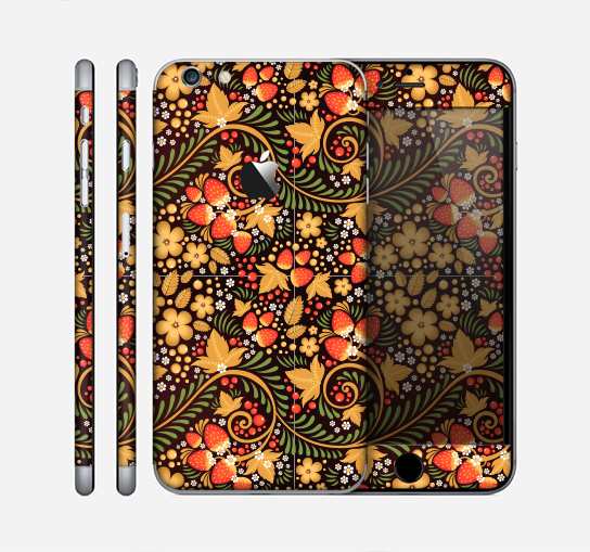 The Colorful Floral Pattern with Strawberries Skin for the Apple iPhone 6 Plus
