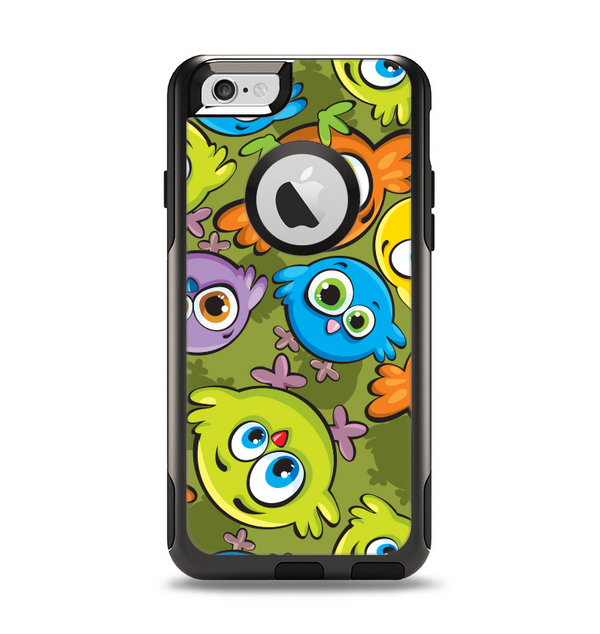 The Colorful Highlighted Cartoon Birds Apple iPhone 6 Otterbox Commuter Case Skin Set
