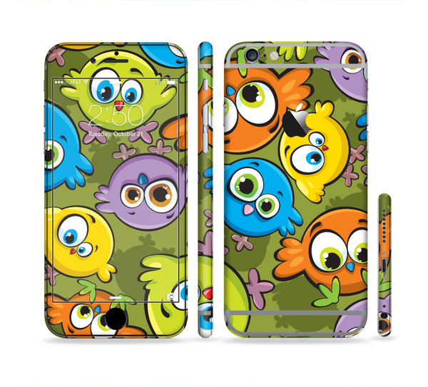 The Colorful Highlighted Cartoon Birds Sectioned Skin Series for the Apple iPhone 6