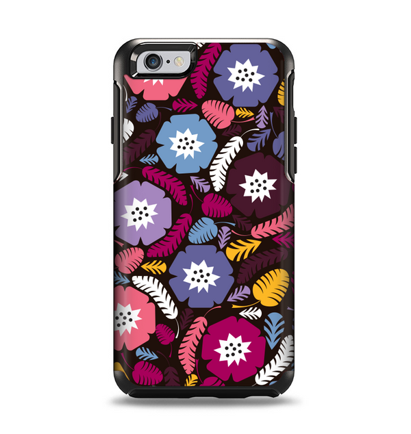 The Colorful Hugged Vector Leaves and Flowers Apple iPhone 6 Otterbox Symmetry Case Skin Set