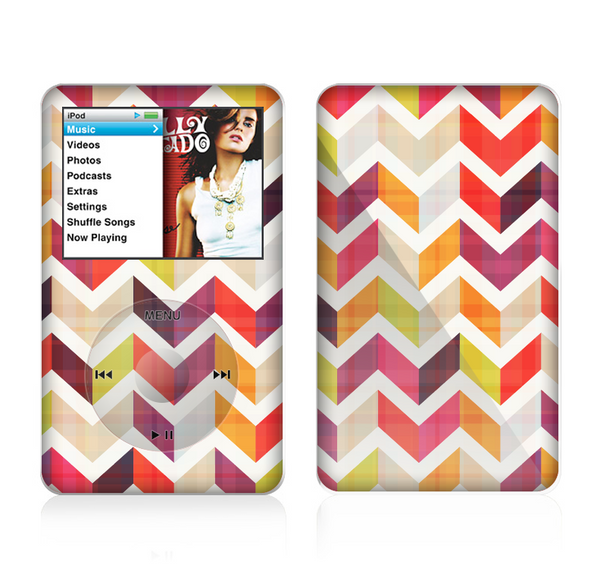 The Colorful Segmented Scratched ZigZag Skin For The Apple iPod Classic