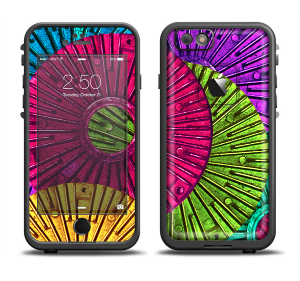 The Colorful Segmented Wheels Apple iPhone 6/6s LifeProof Fre Case Skin Set