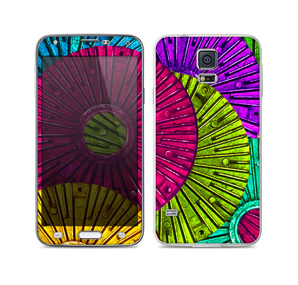 The Colorful Segmented Wheels Skin For the Samsung Galaxy S5