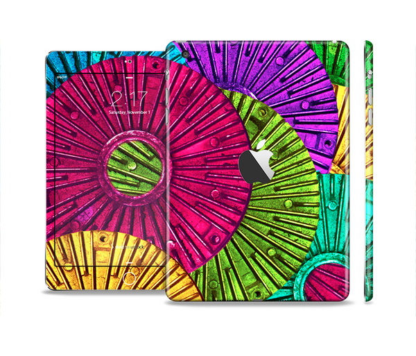 The Colorful Segmented Wheels Skin Set for the Apple iPad Mini 4