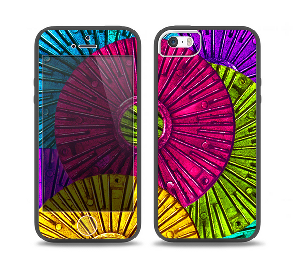 The Colorful Segmented Wheels Skin Set for the iPhone 5-5s Skech Glow Case
