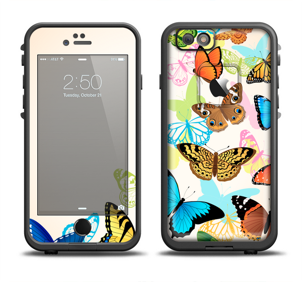 The Colorful Vector Butterflies Apple iPhone 6/6s LifeProof Fre Case Skin Set
