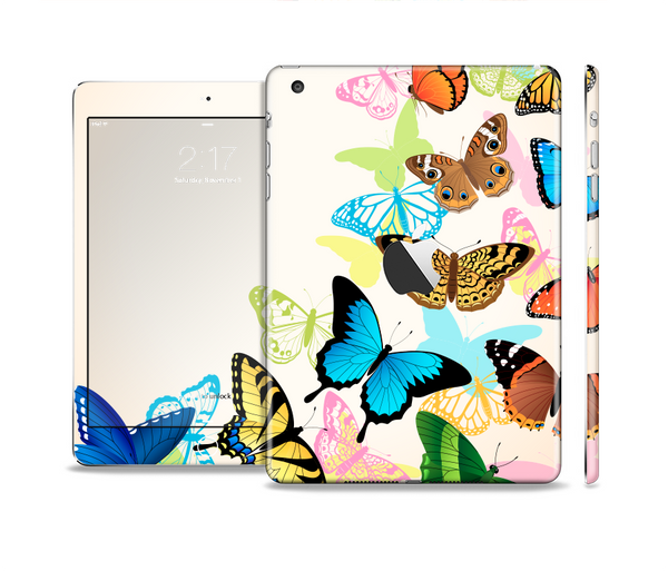 The Colorful Vector Butterflies Skin Set for the Apple iPad Mini 4