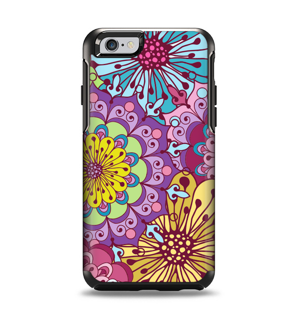 The Colorful Vector Flower Collage Apple iPhone 6 Otterbox Symmetry Case Skin Set