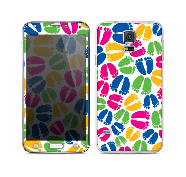 The Colorful Vector Footprints Skin For the Samsung Galaxy S5