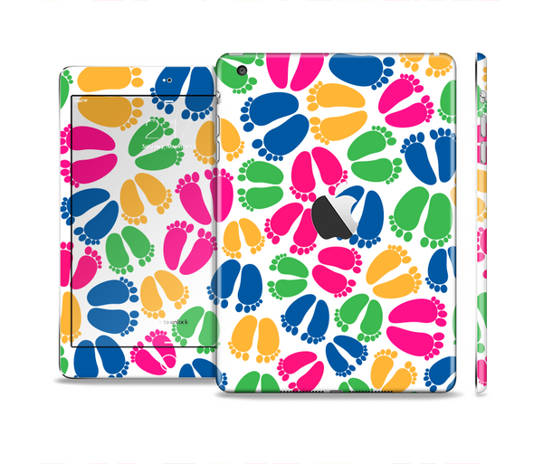 The Colorful Vector Footprints Skin Set for the Apple iPad Mini 4